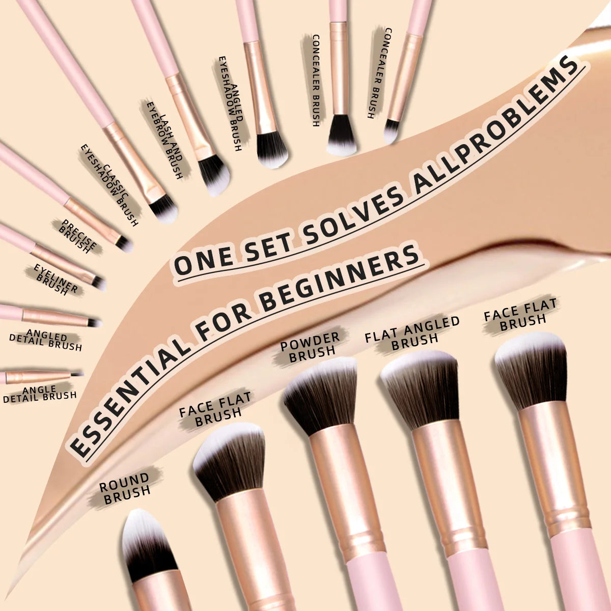GlamEssence 25-Piece Makeup Tool Kit