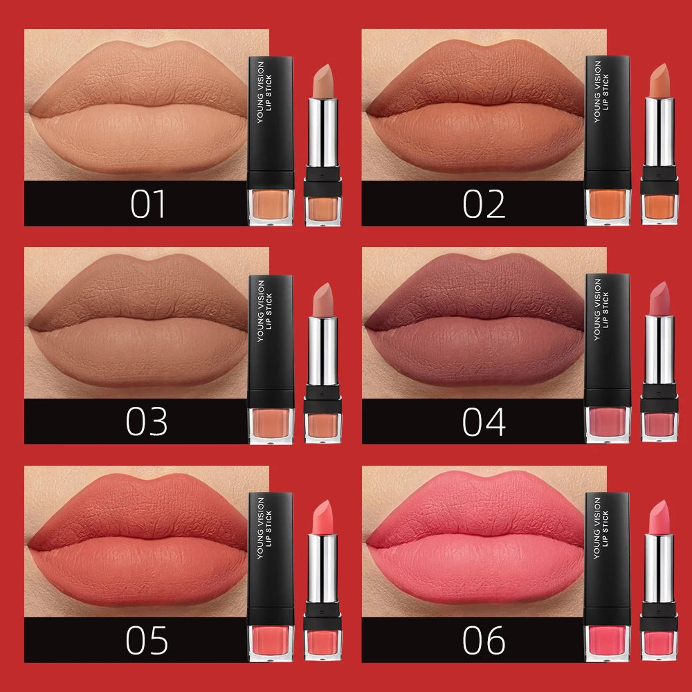 6 pcs /set matte lipstick