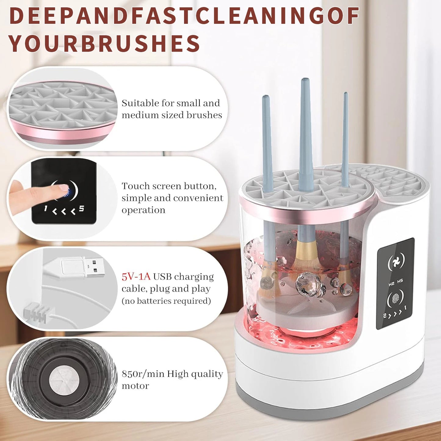 Electric Makeup Brush Cleaner Pro