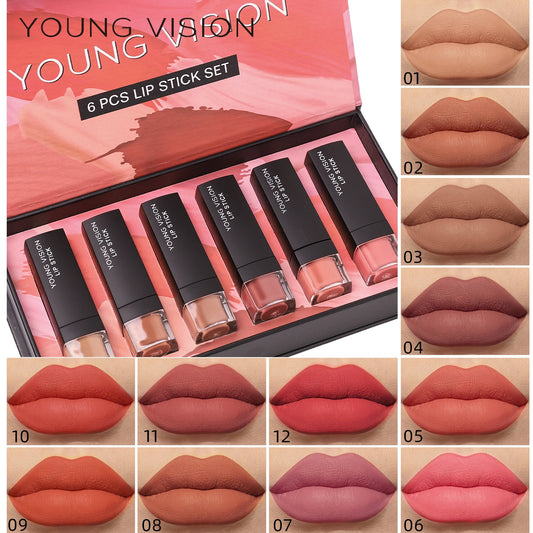 6 pcs /set matte lipstick